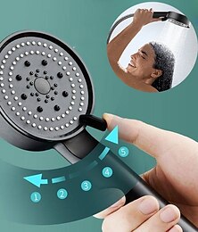 cheap -Shower Head High Pressure Handheld Spray with 5 Mode Showerhead, Adjustable High-Pressure Water Saving Shower Head Held, Shower Bathroom Accessories