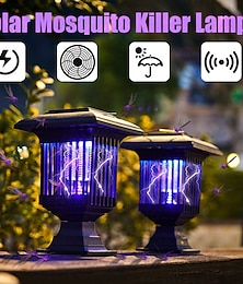 economico -2pcs lampada solare per zanzare lampada per zanzare elettrica per esterni lampada per zanzare da giardino da giardino controllo della luce antipioggia scossa elettrica zanzara e cacciatore di mosche