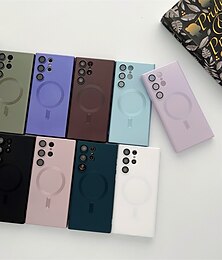 halpa -puhelin Etui Käyttötarkoitus Samsung Galaxy S24 S23 S22 S21 S20 Plus Ultra Takakuori Magsafen kanssa Magneetti Yhtenäinen TPU