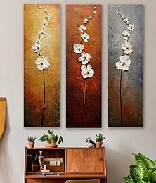 olcso -3 panel olajfestmény kézzel festett falfestmény csendélet növény virág lakberendezési dekor hengerelt vászon keret nélkül nyújtva
