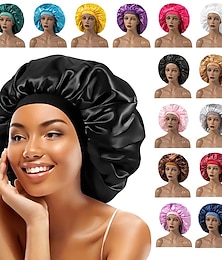 economico -grande cuffia da donna in raso di seta con fascia elastica extra morbida per capelli ricci con treccia dreadlock