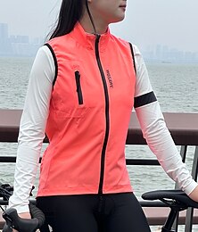 זול -wosawe מעיל רוח לרכיבה על אופניים גופיית נשים ללא שרוולים מעיל רכיבה רעיוני מעיל ריצה לספורט חיצוני