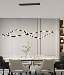 cheap -LED Pendant Light 100 cm Island Lights Dimmable Line Design Aluminum Stylish Minimalist Painted Finishes Dining Room Kitchen Lights 110-240V ONLY DIMMABLE WITH REMOTE CONTROL