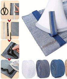 voordelige -3.28ft zelfklevende broek plakken fringe trim voor jeans opstrijkbare zomen tape broek mond plakken rand diy naaien stof levert