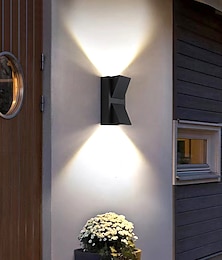 cheap -Led Outdoors Wall Lamp 5W 10W Up/Down Lighting Indoor Double-Head Curved Waterproof IP65 Wall Lamp Modern Bedroom Lamp Warm White Light AC85-265V