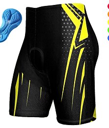 economico -Per uomo Geometrico Pantaloncini da ciclismo Bicicletta Pantaloncini imbottiti / Fondello Pantaloni Mountain Bike MTB Ciclismo su strada Gli sport Cuscinetto 3D Asciugatura Rapida Traspirante Giallo