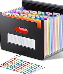 preiswerte -1 Stück Fächermappe mit 13/25 Fächern, Akkordeon-Aktenorganisator, tragbar, erweiterbare Aktenbox aus Kunststoff, Akkordeon-Ordner für Rechnungen/Papier/Dokumente/Quittungen (Format A4/Letter),