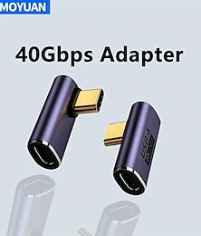 abordables -Adaptateur USB C, angle droit de 90 degrés, prise en charge de l'extension de l'adaptateur mâle vers femelle de type C Charge rapide 100 W Transfert de données 40 Gbit/s Sortie vidéo 8 K @ 60 Hz pour