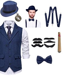 abordables -Retro Antiguo Rugido 20s 1920s Accesorios Chaleco Sombrero de panamá El gran Gatsby Caballero Moda Disfraz Hombre Navidad Víspera de Todos los Santos Carnaval Fiesta de baile Despedida de Soltera