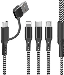 cheap -Multi Charging Cable 3.9ft USB A to Type C / Micro / IP 3 A Fast Charging Nylon Braided Durable 3 in 1 For Macbook iPad Samsung Phone Accessory