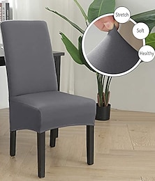 preiswerte -Stuhlhussen für Esszimmerstühle, burgunderfarbener Stretch-Stuhlbezug, Spandex-Stuhlschutzbezüge mit hoher Rückenlehne, Sitzbezug mit Gummiband für Esszimmer, Hochzeit