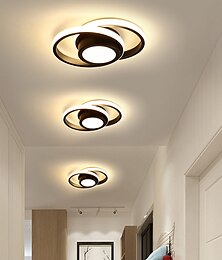 preiswerte -LED-Deckenleuchte, 1 Licht, 32 cm, geometrische Formen, Unterputzleuchten, Kieselgel-Aluminium-Deckenleuchte für Flur, Veranda, Bar, kreative Loft-Balkonlampen, warmweiß/weiß, 110–240 V