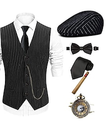 olcso -A nagy Gatsby Úriember Gengszter Retró Ordító 20-as évek 1920-as évek Felszerelések Prsluk Panama kalap Kiegészítő készlet Férfi Jelmez Régies (Vintage) Jelmez Diákbál Fesztivál Selyem nyaksál