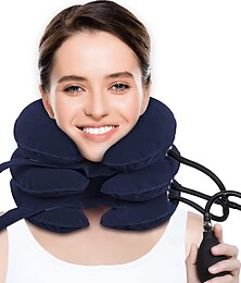 economico -dispositivo di trazione del collo cervicale per alleviare il dolore al collo, tutore per barella gonfiabile regolabile per il collo, cuscino per la trazione del collo per l'uso della decompressione