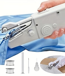 billige -håndholdt symaskine mini symaskiner, bærbar symaskine hurtig håndholdt sting værktøj til stof, klud, tøj (batteri ikke inkluderet)