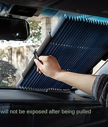 お買い得  -１枚 車のサンシェードフロントガラス 引き込み式 用途 乗用車 トラック RV車 フロントガラス 日焼け防止 紫外線 ポリエステル 30*8*8 cm