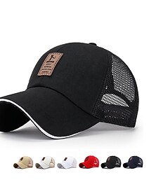 billiga -Herr Snapback hatt Basebollkeps Trucker Hat Mesh Keps Svart Vit Polyester Mesh baksida Resor Strandstil Utomhus Semester Slät Justerbara Solskyddskräm Andningsfunktion Mode