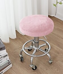 abordables -velours rond tabouret de bar siège couvre pub comptoir tabouret chaise housse carré pivotant tabouret élastique bar chaise couvre lavable housse de coussin pour café partie bar restrant