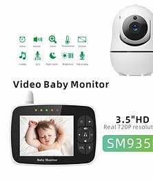 ieftine -monitor pentru bebeluși - monitor video pentru bebeluși cu ecran de 3,5 cu cameră și sunet - telecomandă pan-tilt-zoom viziune nocturnă modul vox monitorizare temperatură cântece de leagăn vorbire în