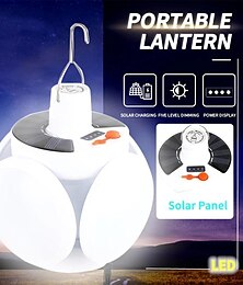 ieftine -1 buc 15 W Lanterne și lumini de camping Alimentat solar Alb 5 V 5 LED-uri de margele