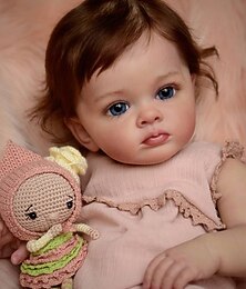 cheap -22 inch Reborn Doll Baby & Toddler Toy Reborn Toddler Doll Doll Reborn Baby Doll Baby Baby Girl Reborn Baby Doll Newborn lifelike Gift Hand Made Non Toxic Vinyl W-2142JS with Clothes and Accessories
