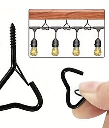 cheap -Set Of 20 Heart Shape Hanger Hooks With Safety Buckle Windproof Screw Hooks For Hanging Outdoor String Lights Ceiling Hooks For Hanging Plants Christmas Lights & Patio Lights