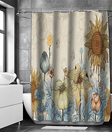 cheap -Shower Curtain with Hooks for Bathroom,Colorful Painted Wood Shower Curtain Plank Rustic Farmhouse Wooden Vintage Barn Door Bathroom Decor Set Polyester Waterproof 12 Pack Plastic Hooks