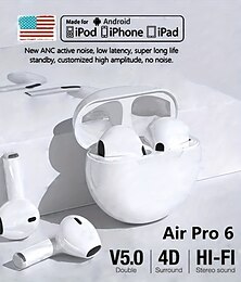 お買い得  -pro6 ワイヤレス Bluetooth ヘッドフォン tws イヤホンミニヘッドセット充電ケース付き防水イヤフォンすべての電話 huawei iphone