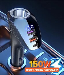 cheap -2023 NEW 150W Car Charger Usb Type C Super Fast Charging PD 4.0 Quick Charge 3.0 Cigarette Lighter Socket For iPhone Xiaomi Samsung