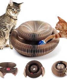 billiga -magisk orgel kattleksak katter skrapare skrapbräda rund korrugerad skrapa leksaker för katter som slipar klo katttillbehör