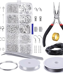 رخيصةأون -900 قطعة صنع المجوهرات بداية كيت أقراط قلادة النتائج DIY بها بنفسك الخرز مجموعة أدوات ذو طيات مجوهرات مجموعة أدوات إصلاح مجوهرات اكسسوارات مناسبة للبالغين والمبتدئين