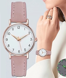 economico -orologio da donna moda casual cinturino in pelle orologi luminosi semplici da donna quadrante piccolo orologio al quarzo orologio da polso reloj mujer