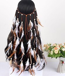お買い得  -フェザードリームキャッチャーヘアアクセサリーボヘミアンスタイルドリームキャッチャーフェザーヘアヘッドバンドレディースヘアアクセサリー