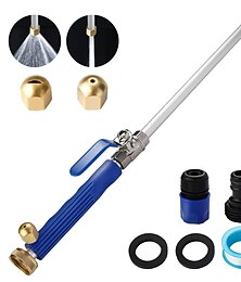 billige -2023 oppgradert strålemunnstykke for hageslange strømvaskerstav hydrojet høytrykksspylerverktøy med 2 forskjellige dyser og slangehurtigkoblinger