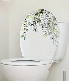 お買い得  -新しい緑の植物のトイレの壁のステッカーのトイレの装飾自己粘着壁のステッカー