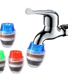 preiswerte -Wasserhahnfilter Leitungswasserfilter Luftreiniger Küche Anti-Spritz-Aktivkohle 5-lagiger Wasserfilter