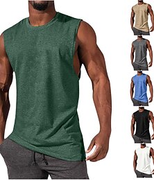 economico -Per uomo Canotta da palestra Canotta per allenamento Classico Senza maniche canottiera Sportivo Athleisure Cotone Traspirante Traspirazione umidità Morbido Fitness Allenamento in palestra Corsa