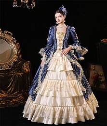 Χαμηλού Κόστους -Γκόθικ Ροκοκό Βικτοριανό Εμπνευσμένο από Βίντατζ Μεσαίωνα Φορέματα Κοστούμι πάρτι Φόρεμα χορού Πριγκίπισσα Ευγενής κυρία Γυναικεία Συμπαγές Χρώμα Βραδινή τουαλέτα Απόκριες