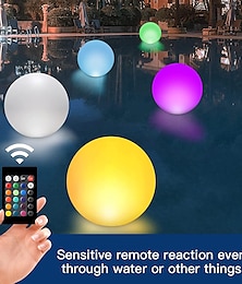 preiswerte -Pool-Licht, schwimmendes Pool-Kugel-Licht, Farbwechsel mit Fernbedienung, 16 RGB-Dimmer, Nachtlicht, IP65, wasserdicht, batteriebetrieben, Whirlpool-Licht, Pool, Garten, Party, leuchtende Dekoration