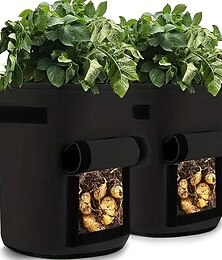 baratos -2 pçs sacos de cultivo de batata 4/7/10 galões inflável tecido impermeável plantador de batata doce janela caixa de cultivo de amendoim vegetal balde de jardim berçário