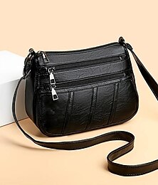 זול -Women's Crossbody Bag Shoulder Bag Mobile Phone Bag PU Leather Shopping Daily Adjustable Large Capacity Lightweight Solid Color Black Brown