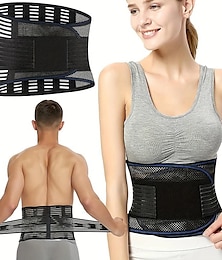 Недорогие -медицинские дышащие подтяжки для спины для облегчения боли в пояснице с 4 опорами, регулируемый поясной ремень для поддержки спины для мужчин и женщин для работы, противоскользящий поясничный