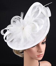 preiswerte -Fascinators Kentucky Derby Hut Kopfbedeckung Organza Polyester/Polyamid Bowler/Cloche Hut Fedora Hut Vintage-Stil elegant mit Federapplikationen Kopfbedeckung Kopfbedeckung