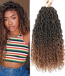 economico -marrone 18 pollici 7 confezioni faux locs crochet capelli morbidi crochet locs pre loop crochet trecce ricci boho locs crochet capelli sintetici hippie locs estensioni dei capelli