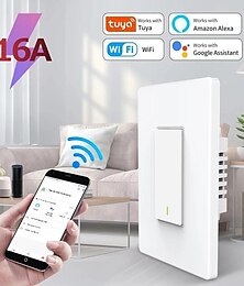 cheap -Smart Wall Light Switch 16A 3 Way Switch 1800W Tuya Smart Life Voice Control 2.4Ghz WiFi Push Button Work With Alexa Google Home