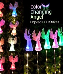 halpa -aurinko enkeli valot aurinkoenergialla toimiva puutarhavalo, koristeellinen ulkolahja äidille, patio ja hautausmaa sisustus,