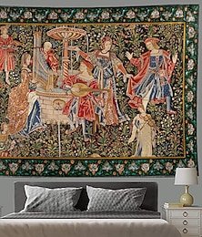 billige -Middelaldersk Maleri Tapestry Middelaldersk Tapestry Veggkunst Stor Tapestry Mural Dekor Fotograf Bakgrunnspledd Gardin Hjem Soverom Stue Dekorasjon