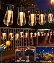 economico -luci solari a catena per esterni impermeabili 3,5 m 10 lampadine lampadine infrangibili luci da patio stile retrò luci sospese alimentate a energia solare per natale giardino cortile decorazioni per