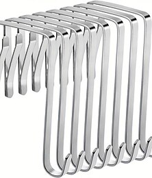 cheap -8pcs Over The Door Hooks Heavy Duty Stainless Steel Hanger Organizer For Living Room Bathroom Bedroom Kitchen Hanging Clothes Towels Hats Coats Bags