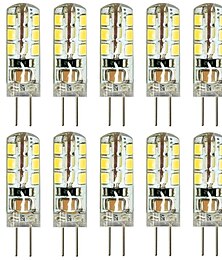 economico -10pcs g4 lampadina a led bi-pin 3w 24led smd 2835 lampadina alogena equivalente 30w bianco caldo 3000k bianco luce diurna 6000k angolo del fascio di 360 ° senza sfarfallio dc12v ac220v ac110v